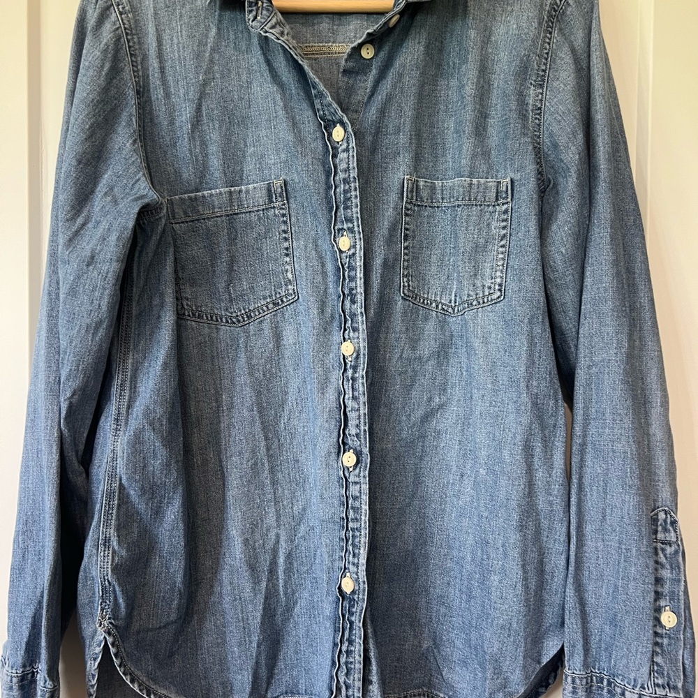 J. Crew Classic Blue Denim Top
